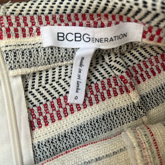 BCBGeneration High Waist Striped Shorts - Red, White, and Black - Picture 3 of 6